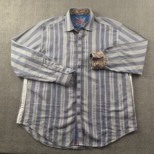 Robert Graham Shirt Adult Extra Large Button Up Long Sleeve Flip Cuff Luxury Men